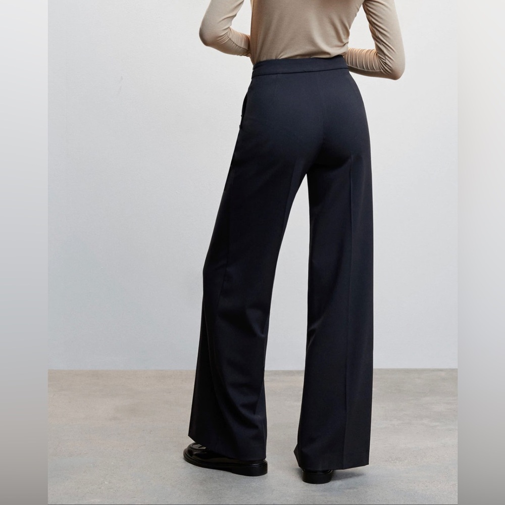 MANGO DARK NAVY Side Button Pants - Picture 3 of 5